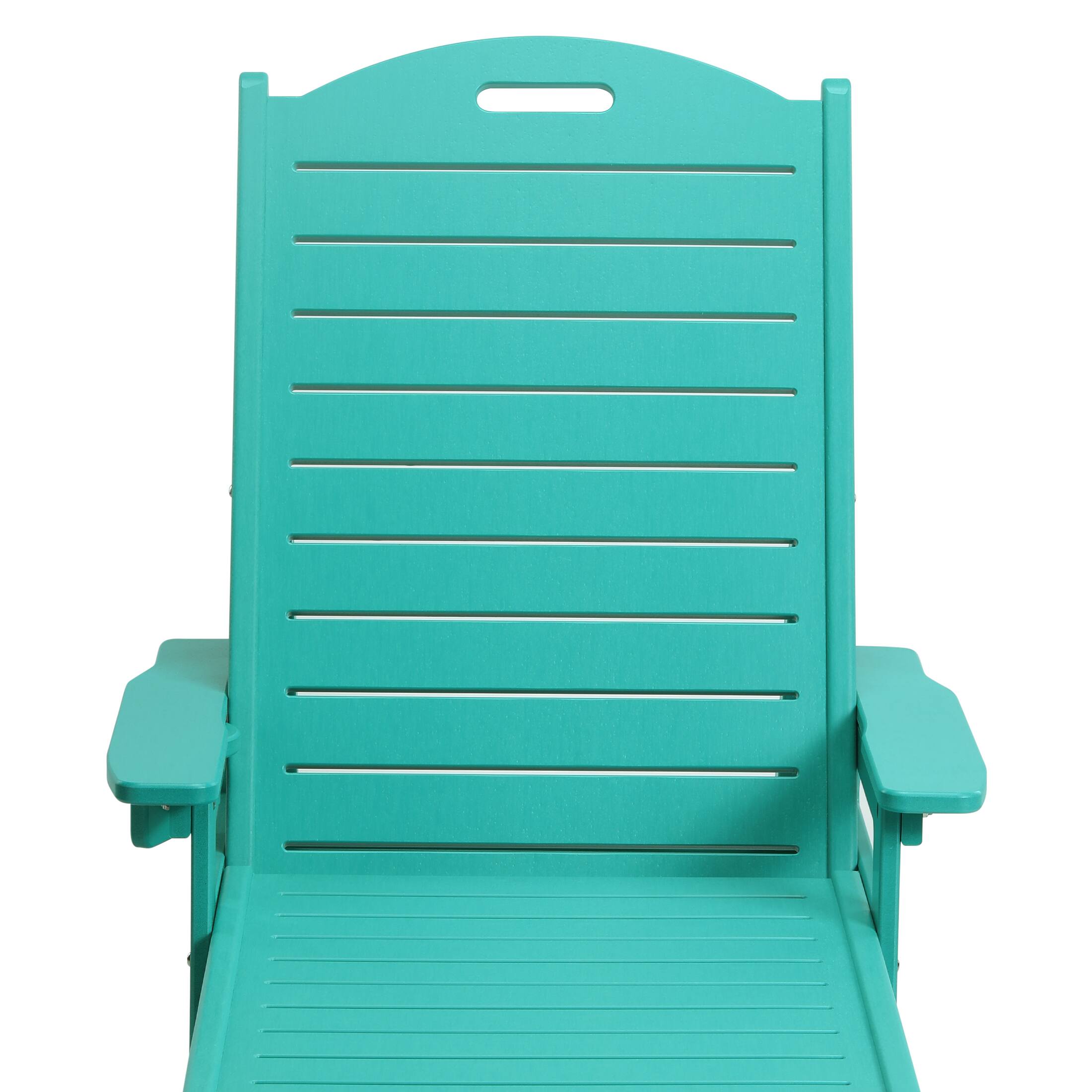 Alt View 2. WestinTrends - WestinTrends Aruba Outdoor HDPE Patio Chaise Lounge With Wheels & Cup Holder - Turquoise.