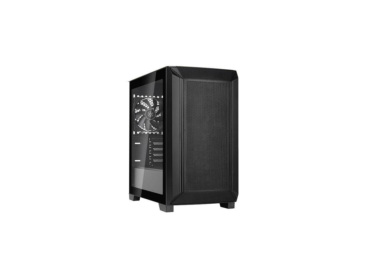 Alt View 6. SilverStone - FARA 312 High airflow and high capacity mATX gaming chassis - Black.