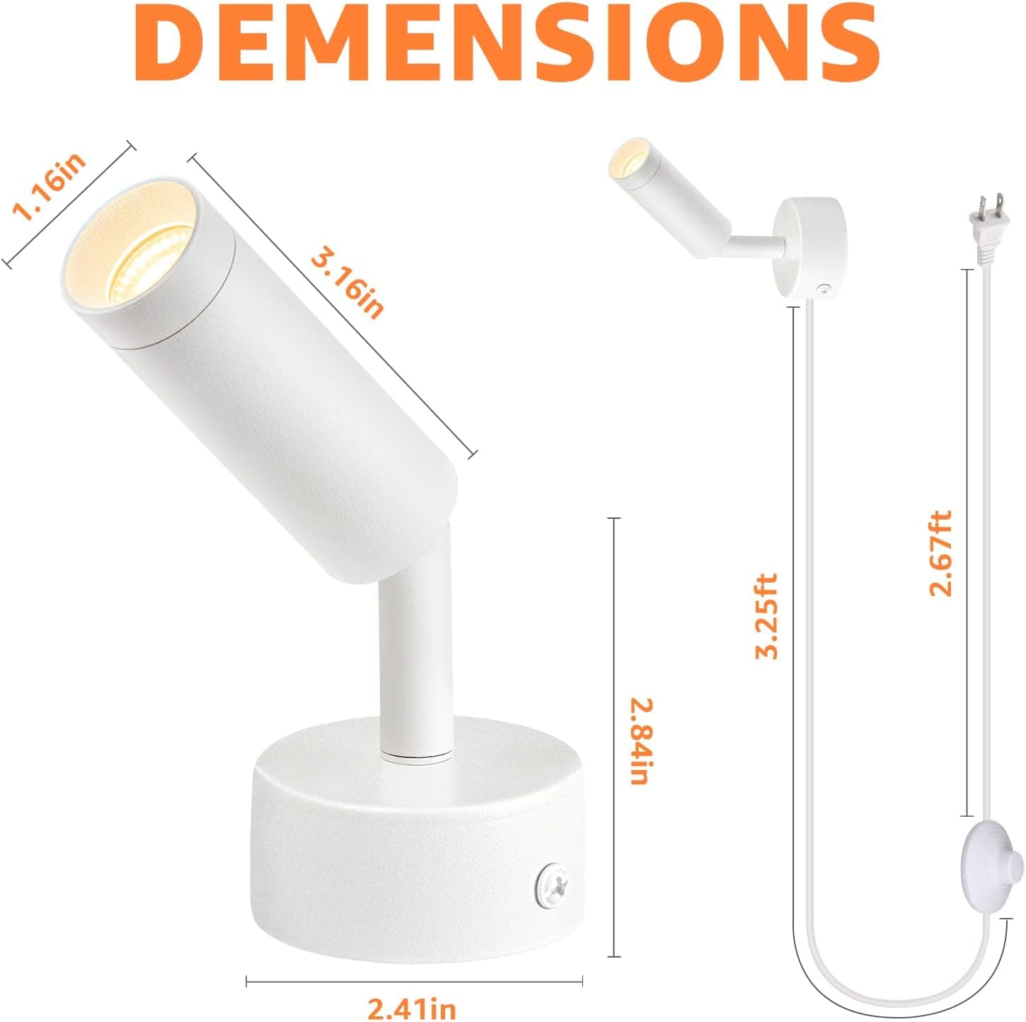 DIMENSIONS  
1.16in  
3.16in  
2.84in  
3.25ft  
2.67ft  
2.41in