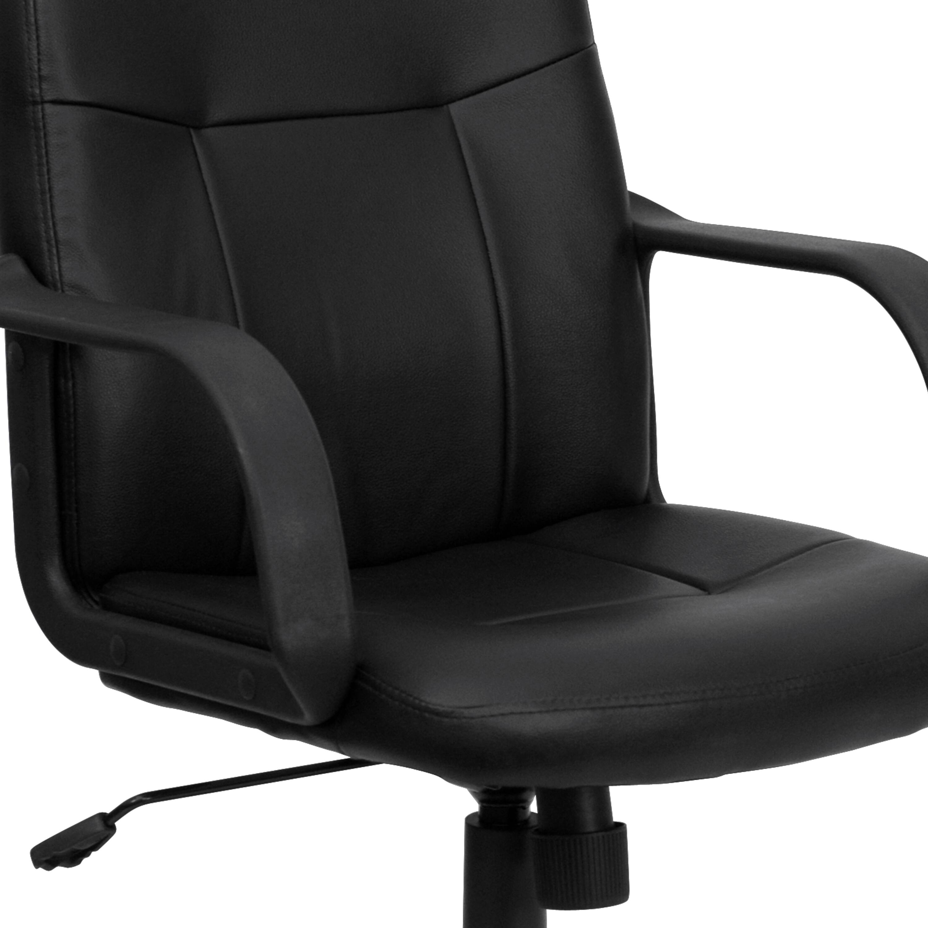 Alt View 9. Emma + Oliver - Mid-Back Glove Vinyl Executive Swivel Office Chair with Arms - Black.