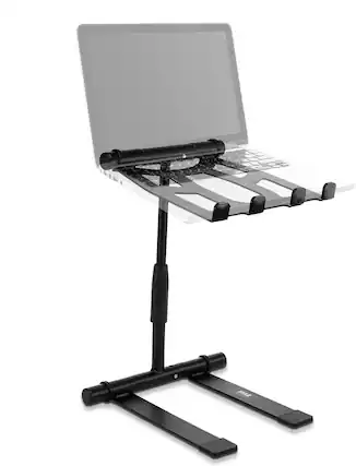 Front. FINEAK - Portable Folding Laptop Stand - Adjustable Angle & Height Anti-Slip Tray for iPad Tablet DJ Mixer Gaming Home - Black.