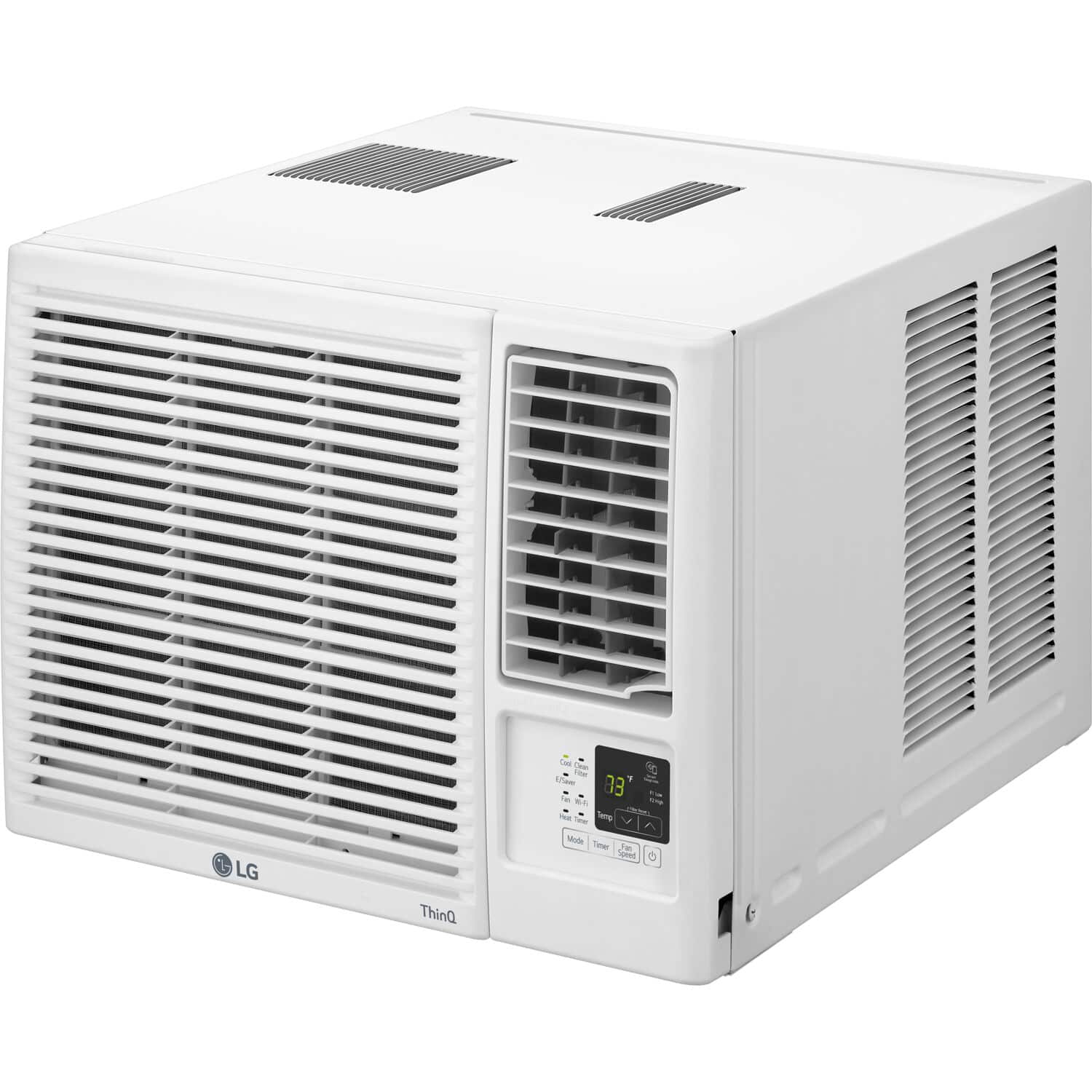 Front. LG - 1,000 Sq. Ft. 18,000 BTU Smart Window Air Conditioner with 12,000 BTU Heater - White.