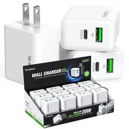 Esoulk - Pack of 12 - 20W PD USB-C & QC Wall Charger Adapter - White