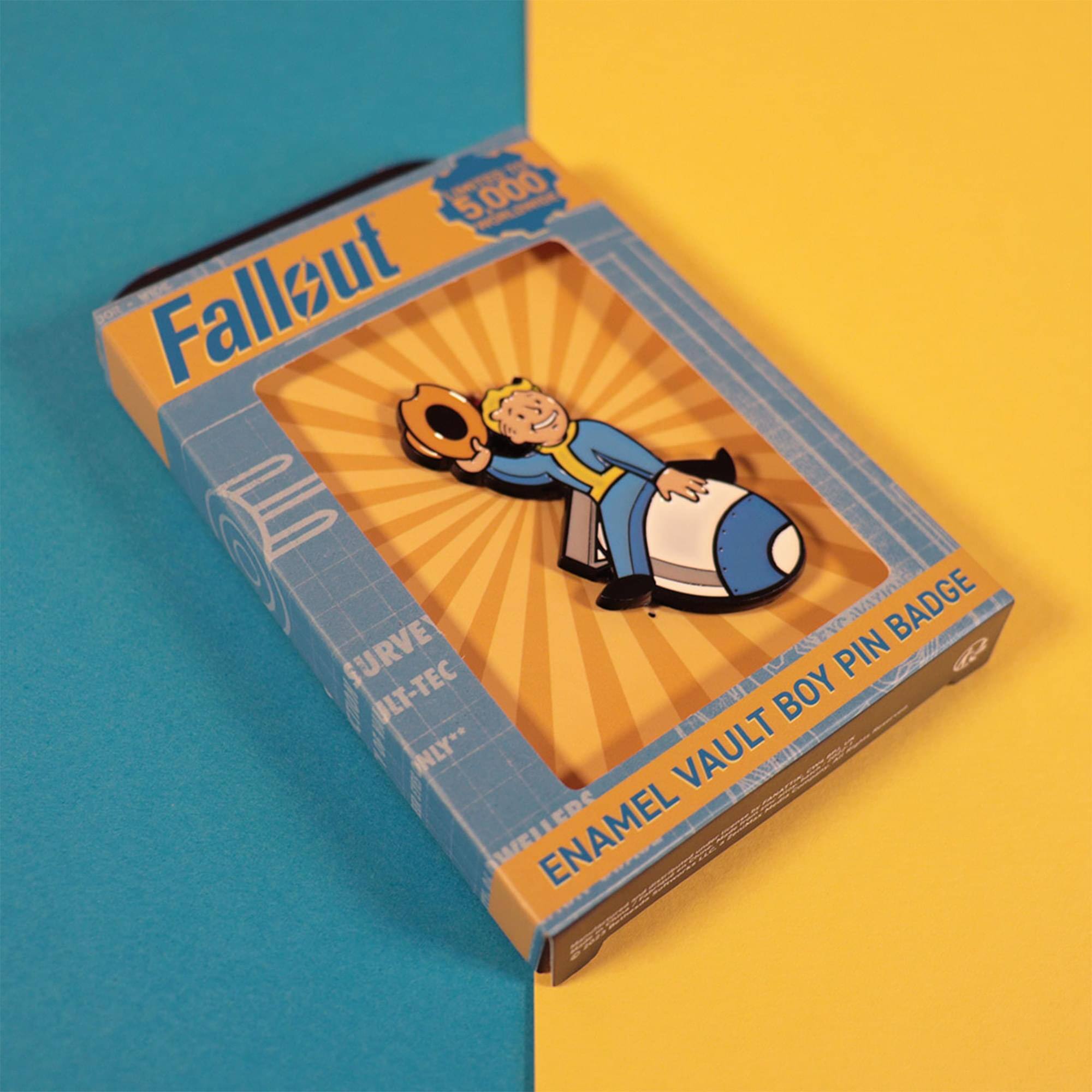 5,000 Fallout ENAMEL VAULT BOY PIN BADGE  
ULT-TEC  
ONLY