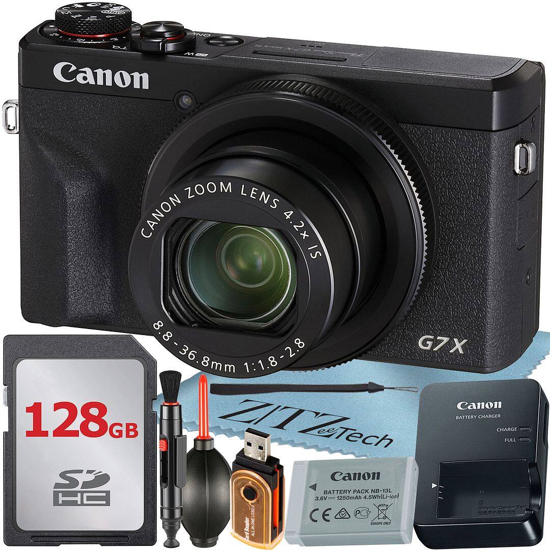 Canon Zoom Lens 4.2x IS
8.8-36.8mm 1:1.8-2.8
Canon G7X
Canon Battery Charger
Canon Battery Pack NB-13L
128GB SDHC Card
ZITech
Allioneutra CE Dort Snader