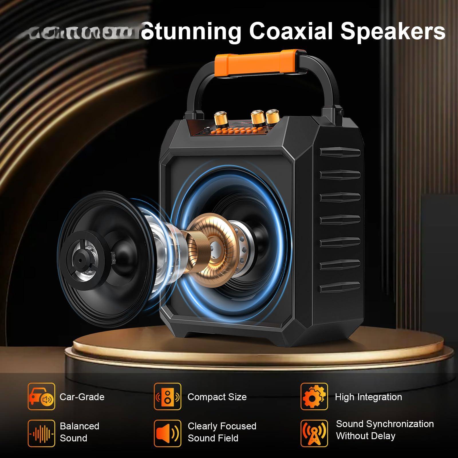 Sure, here is the corrected and grouped text from the image:

---

**Stunning Coaxial Speakers**

- Car-Grade
- Compact Size
- Balanced Sound
- Clearly Focused Sound Field
- High Integration
- Sound Synchronization Without Delay

---
