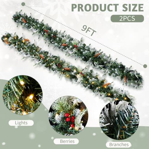PRODUCT SIZE  
2PCS  
9FT  

Lights  
Berries  
Branches