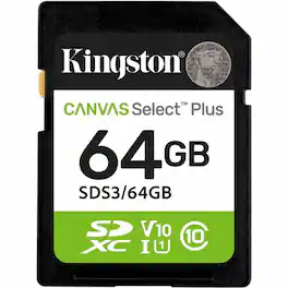 Kingston - Canvas Select Plus 64 GB Class 10/UHS-I (U1) V10 SDXC - 100 MB/s Read