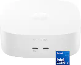 HP - OmniDesk Mini PC - Intel Core 3 304 - 8GB Memory - 128GB UFS - Cashmere White