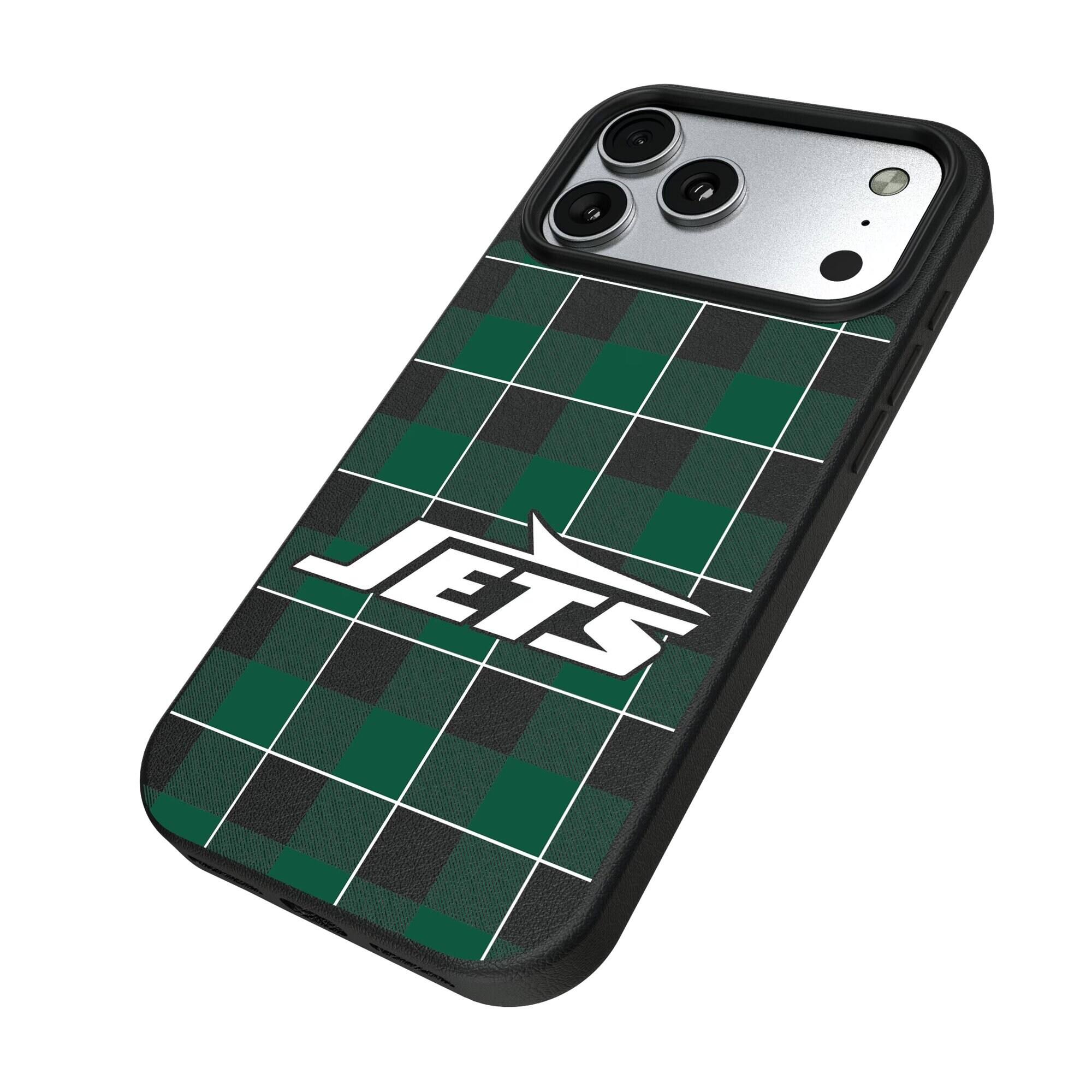 Alt View 1. Keyscaper - Plaid Magnetic Bump iPhone Case - 17 Pro - Black.