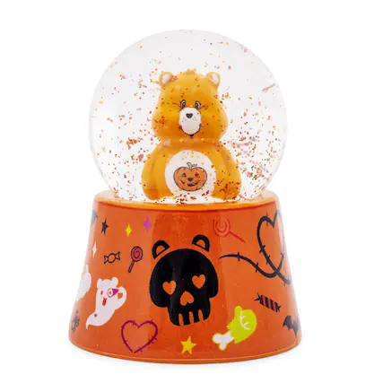 Front. Care Bears - Care Bears Trick-Or-Sweet Bear Mini Light-Up Snow Globe | 3 Inches Tall - Orange.