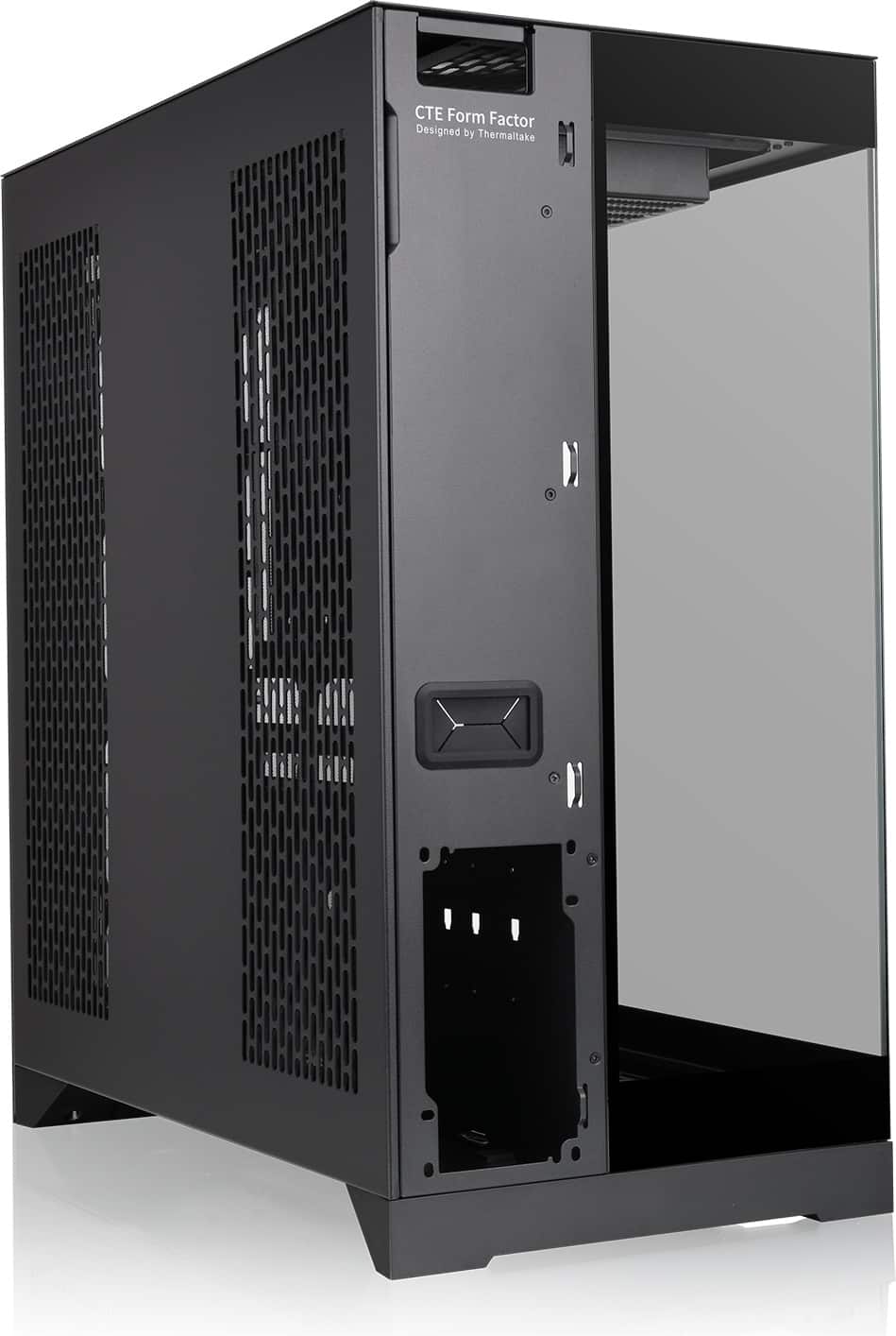 The text on the image reads "CTE Form Factor Designed by Thermaltake Mili." This text is grouped and corrected as follows:
"CTE Form Factor Designed by Thermaltake Mili."