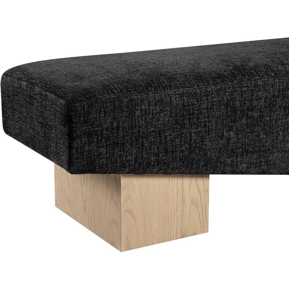 Alt View 4. Meridian Furniture - Alora Black Fabric Bench - Black.