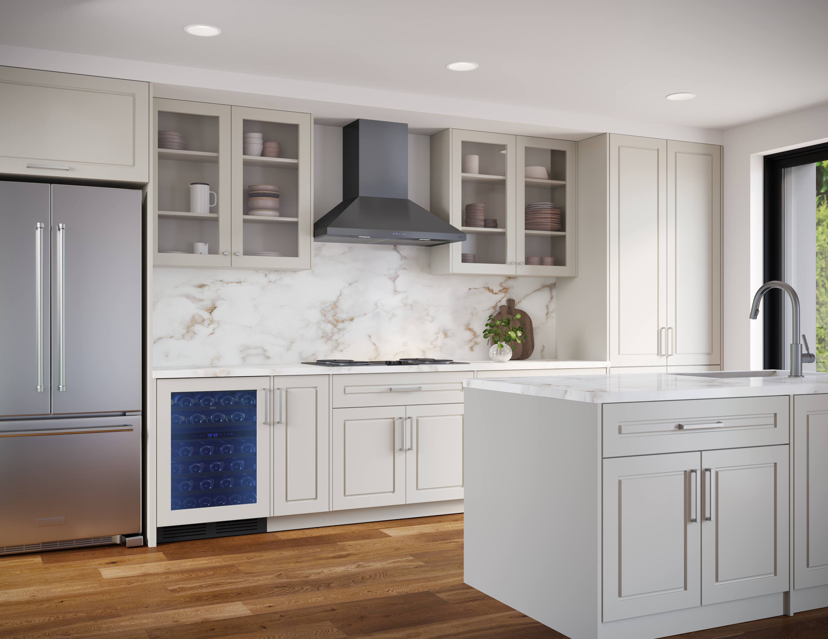Alt View 13. Zephyr - Ombra 30 in. 600 CFM Wall Mount Range Hood - Black Stainless Steel.