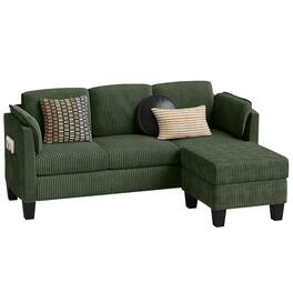 Bestier - L-Shaped Sectional Couches for Living Room Furniture Sets, Modular Sectional Sofa with Ottaman Storage - Green