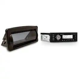 Clarion - M508 Single DIN Digital Media Receiver with built-in Bluetooth with Creative Audio CAMC1B Marine Single DIN - Black/Gray