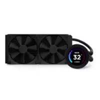 NZXT - Kraken Elite RGB 240mm Radiator CPU Liquid Cooler (2 x 120mm Core Fans) with RGB Controller and 2.36" LCD Display - Black - Front_Zoom