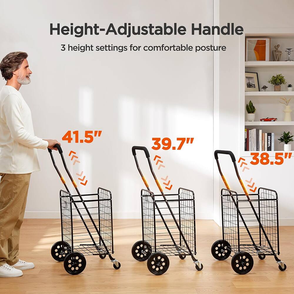 Height-Adjustable Handle  
3 height settings for comfortable posture  

41.5"  
39.7"  
38.5"