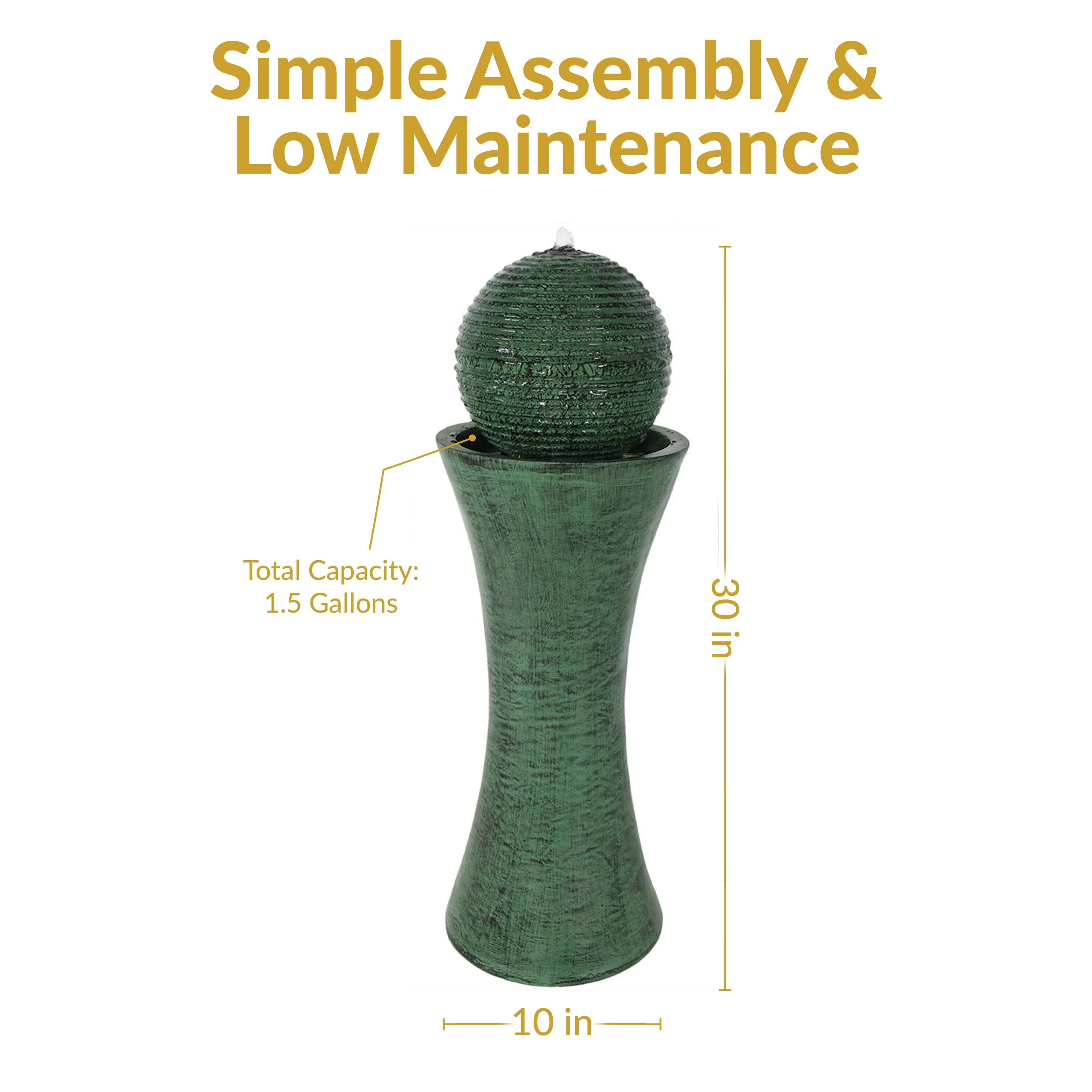 Simple Assembly & Low Maintenance  
Total Capacity: 1.5 Gallons  
30 in  
10 in
