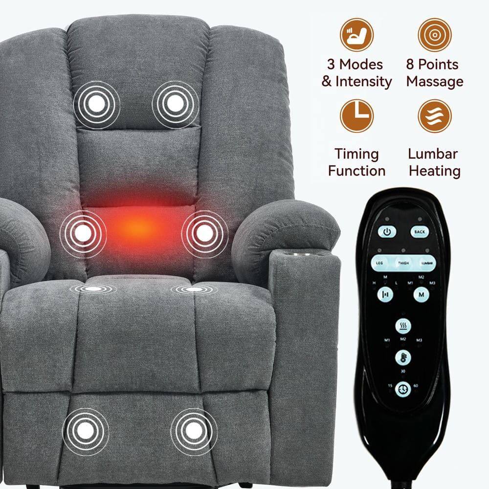 3 Modes & Intensity  
8 Points Massage  
Timing Function  
Lumbar Heating