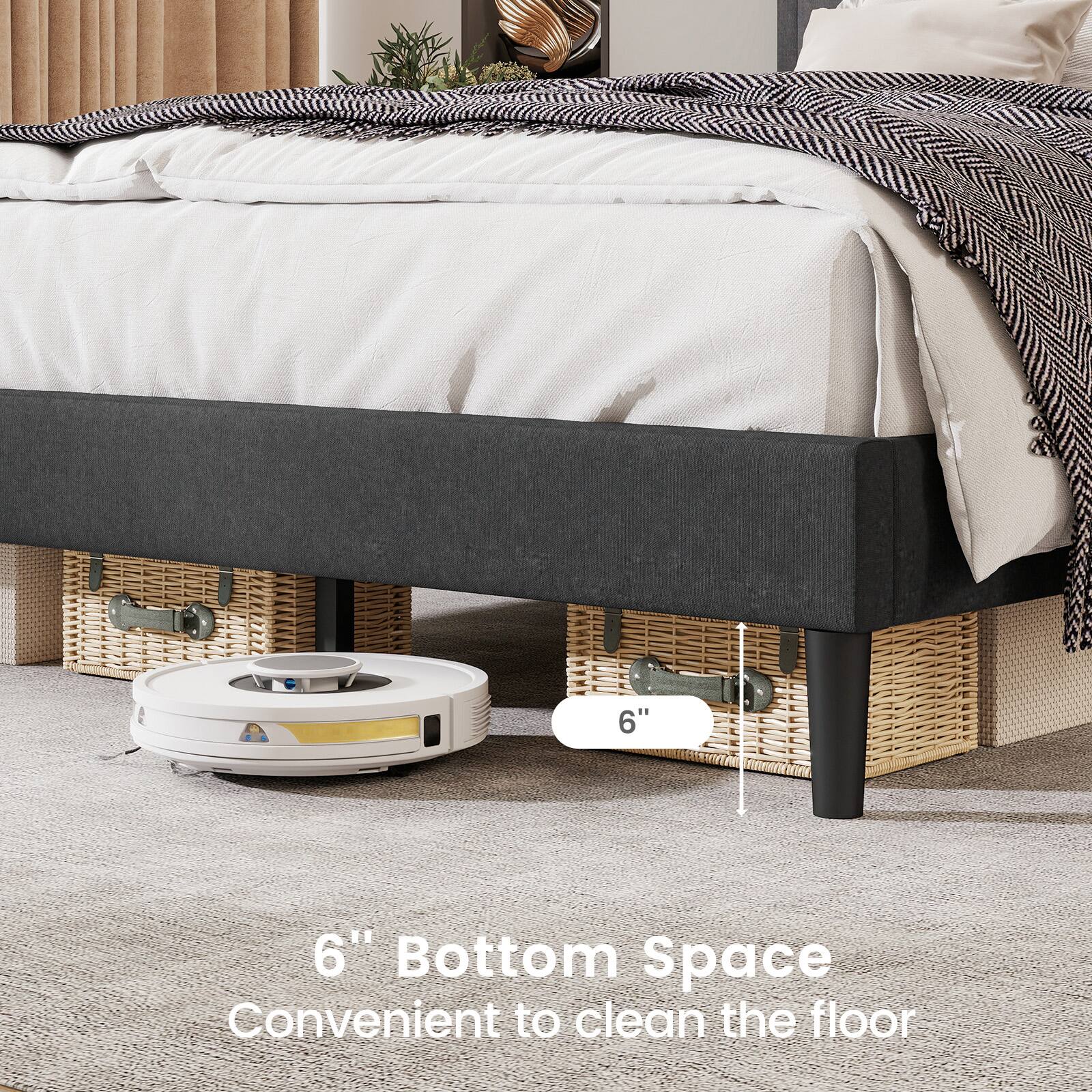 6" Bottom Space, Convenient to clean the floor