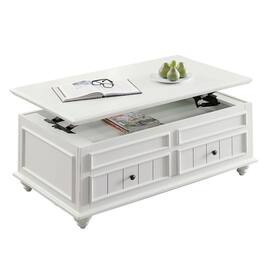 Manhattan Lane - 48 Inch Coffee Table, Lift Top Function, 2 Drawers - White, Black