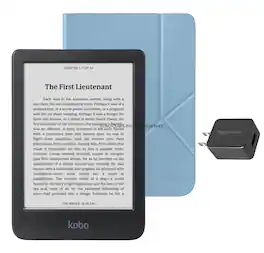 Kobo - Clara BW eReader with AC Bundle - 2024 - Dusk Blue SleepCover