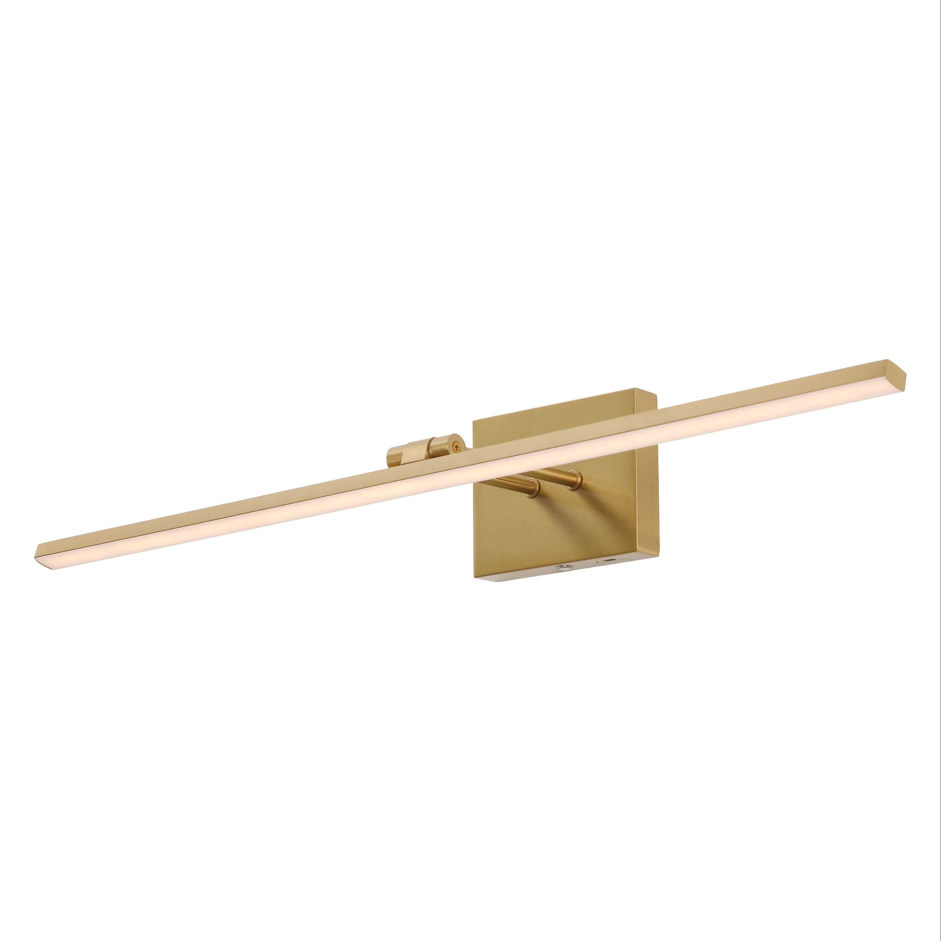 "Jonathan Y - Santino 28"" Modern Minimalist Swivel Integrated Dimmable LED Rechargeable Picture Light with Touch Sensor - Brass Gold" price history on PriceWatchPro