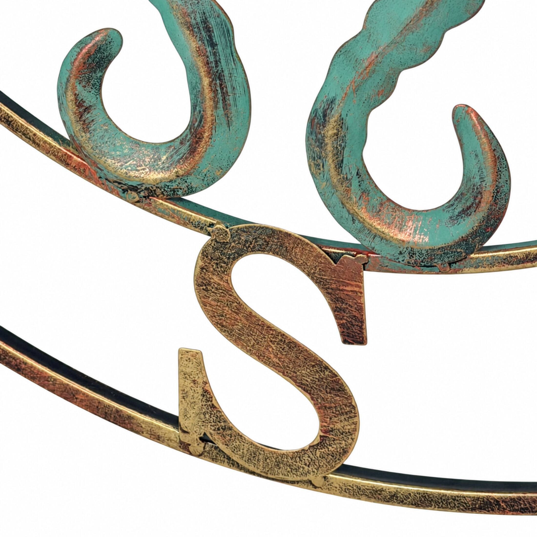 Alt View 9. Zeckos - 28 Inch Metal Octopus Compass Rose Wall Sculpture Aqua Bronze Nautical Decor - Aqua.