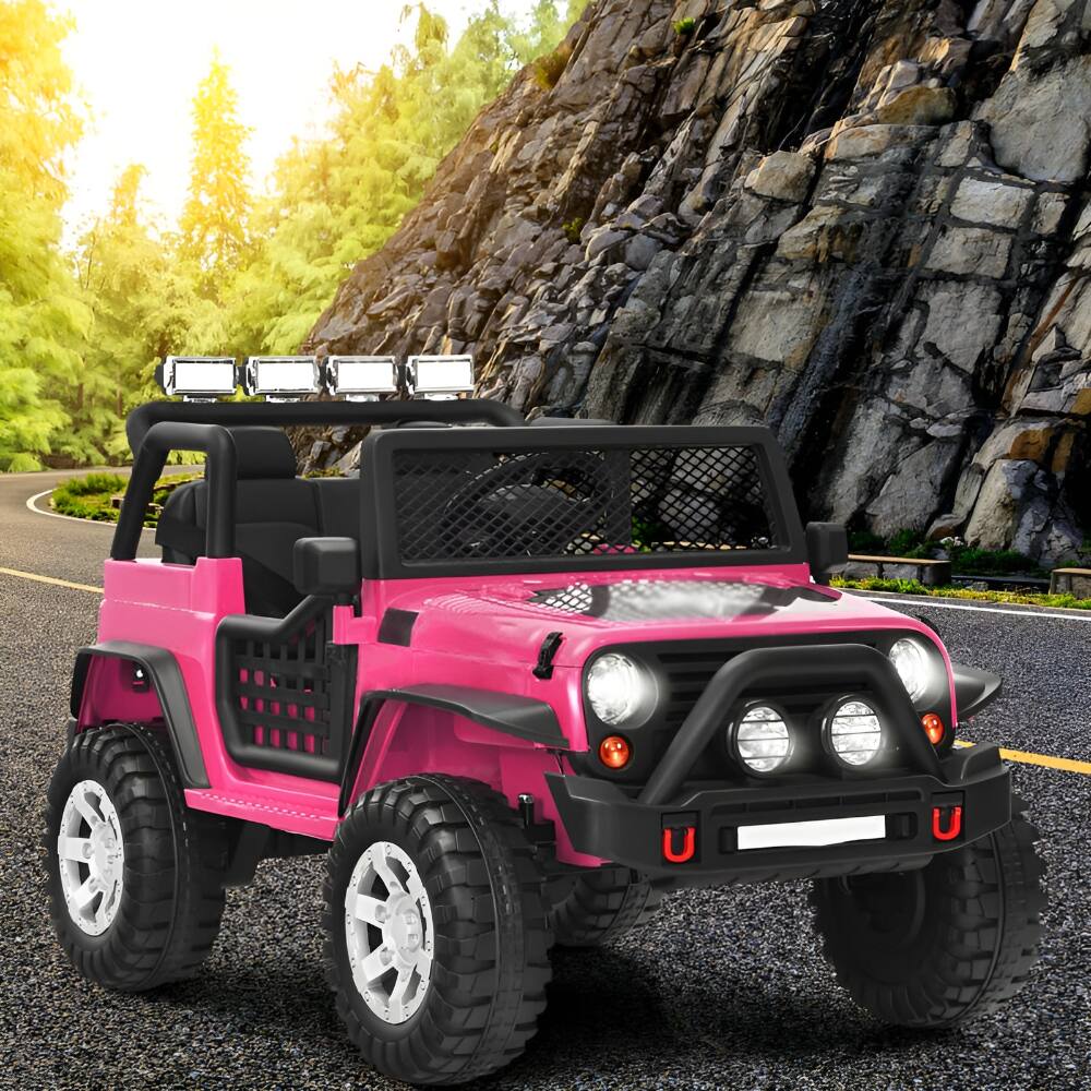 Angle. SlickBlue - 12V Electric Ride On Truck for Kids with Remote and Manual Driving Lever - Pink.