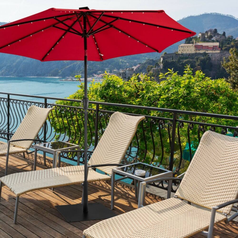 Left. Mondawe - 40 lbs Square Umbrella Base Stand with for Backyard Patio - Black.