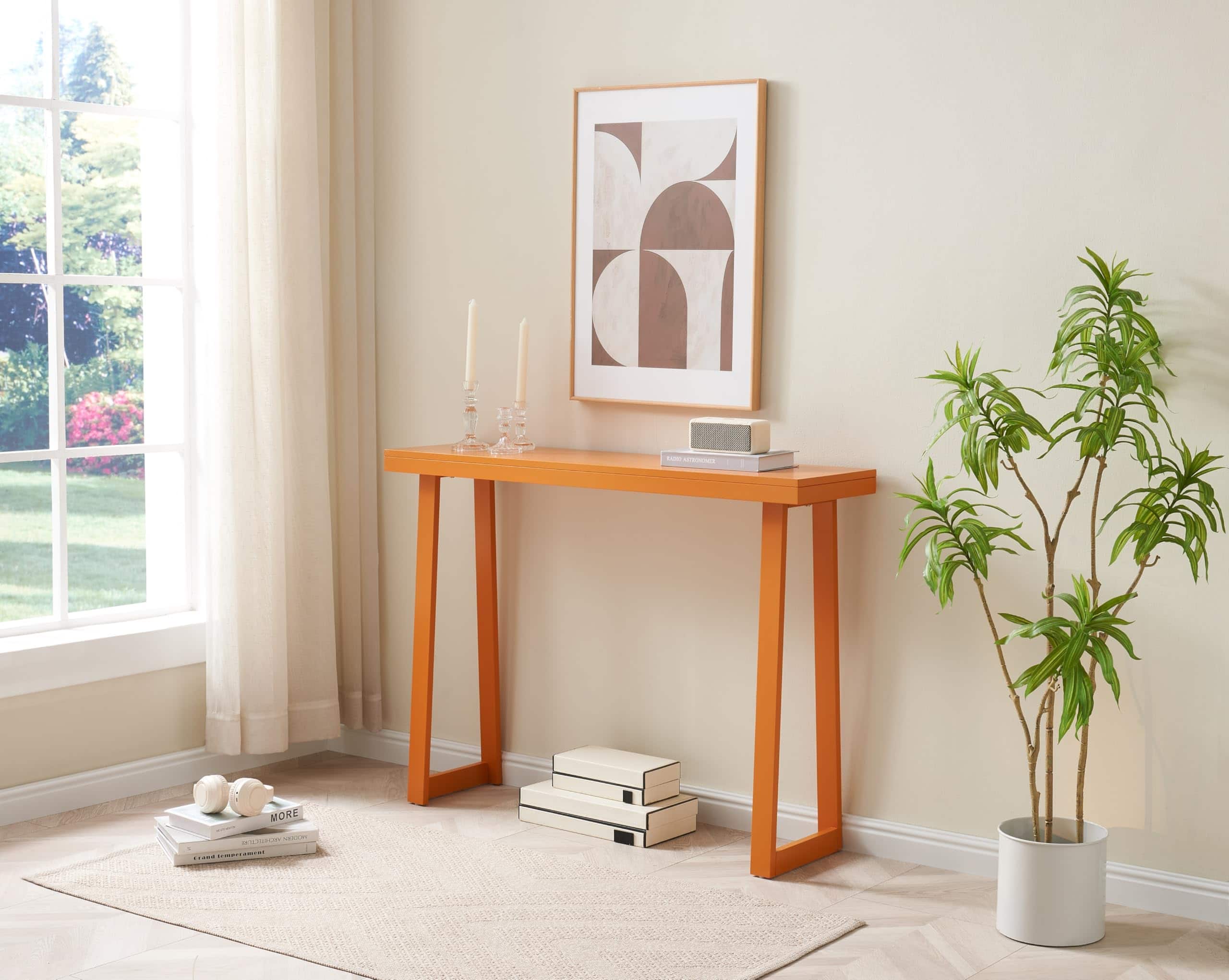 Kings Brand Furniture - Claude Narrow Console Table - Bright Orange