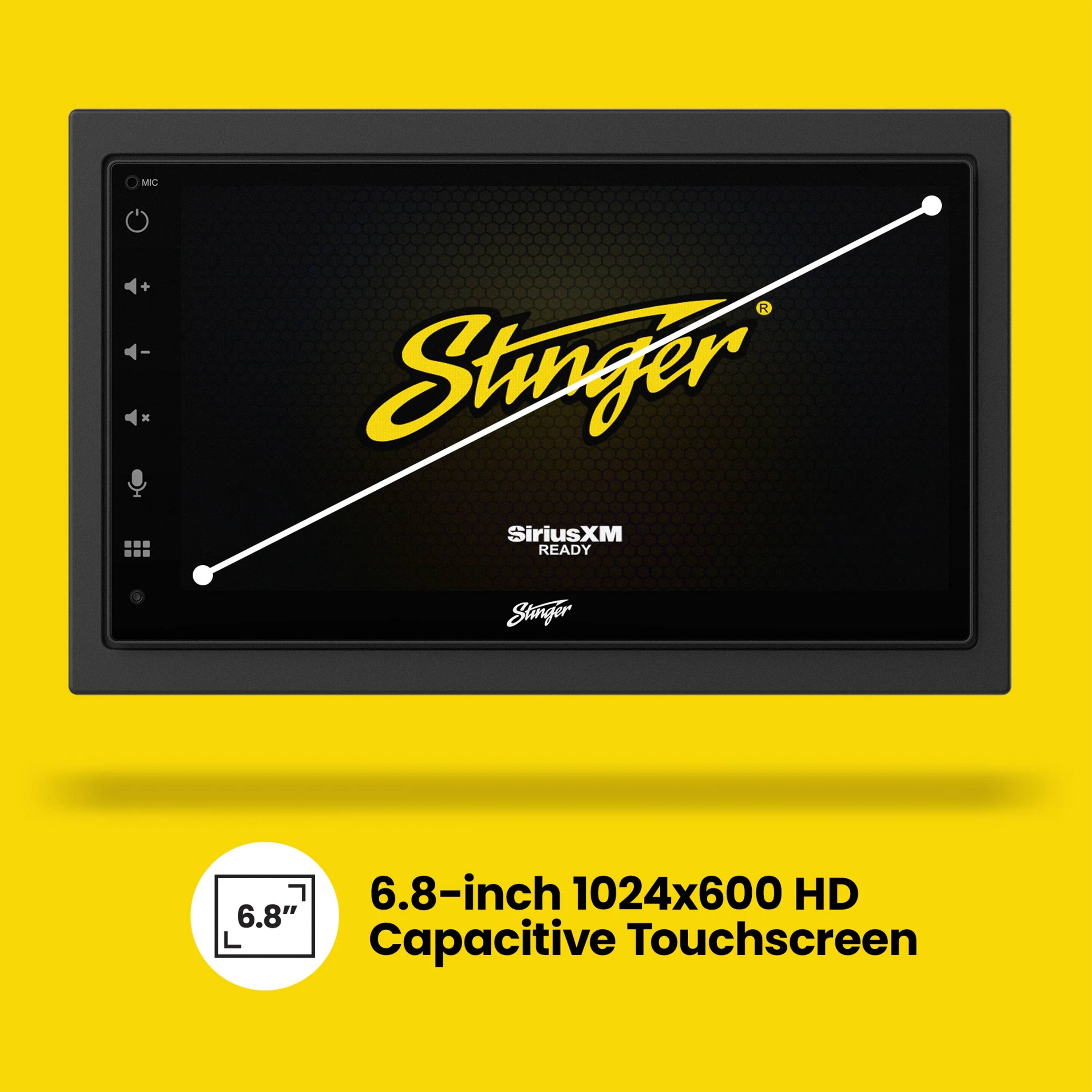 MIC + x R Stinger SiriusXM READY Stinger 6.8-inch 1024x600 HD 6.8" Capacitive Touchscreen