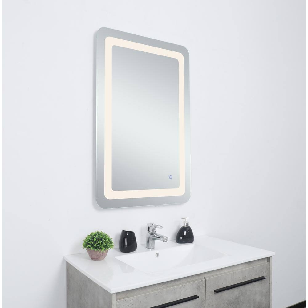 Alt View 6. Elegant Decor - Genesis 18in x 30in soft edge LED mirror - Glossy White.
