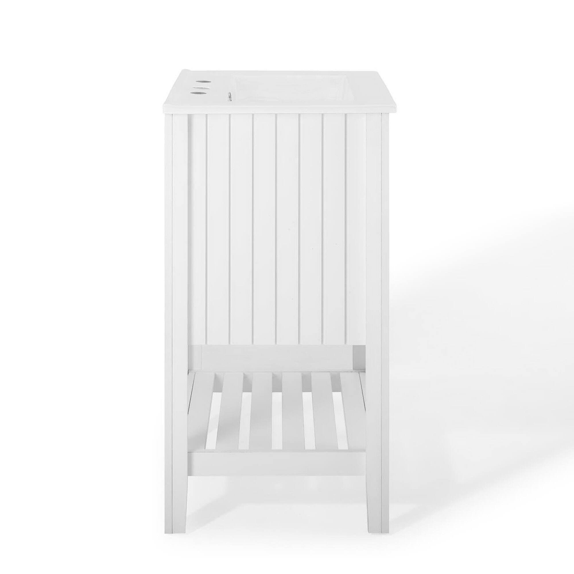Alt View 2. Modway - Prestige Bathroom Vanity Basin Included - White White.
