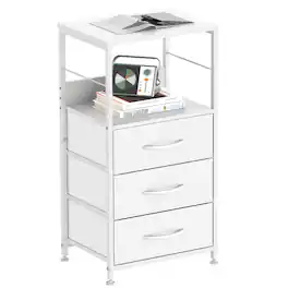 Oumilen - 3-Drawer Storage Nightstand - White