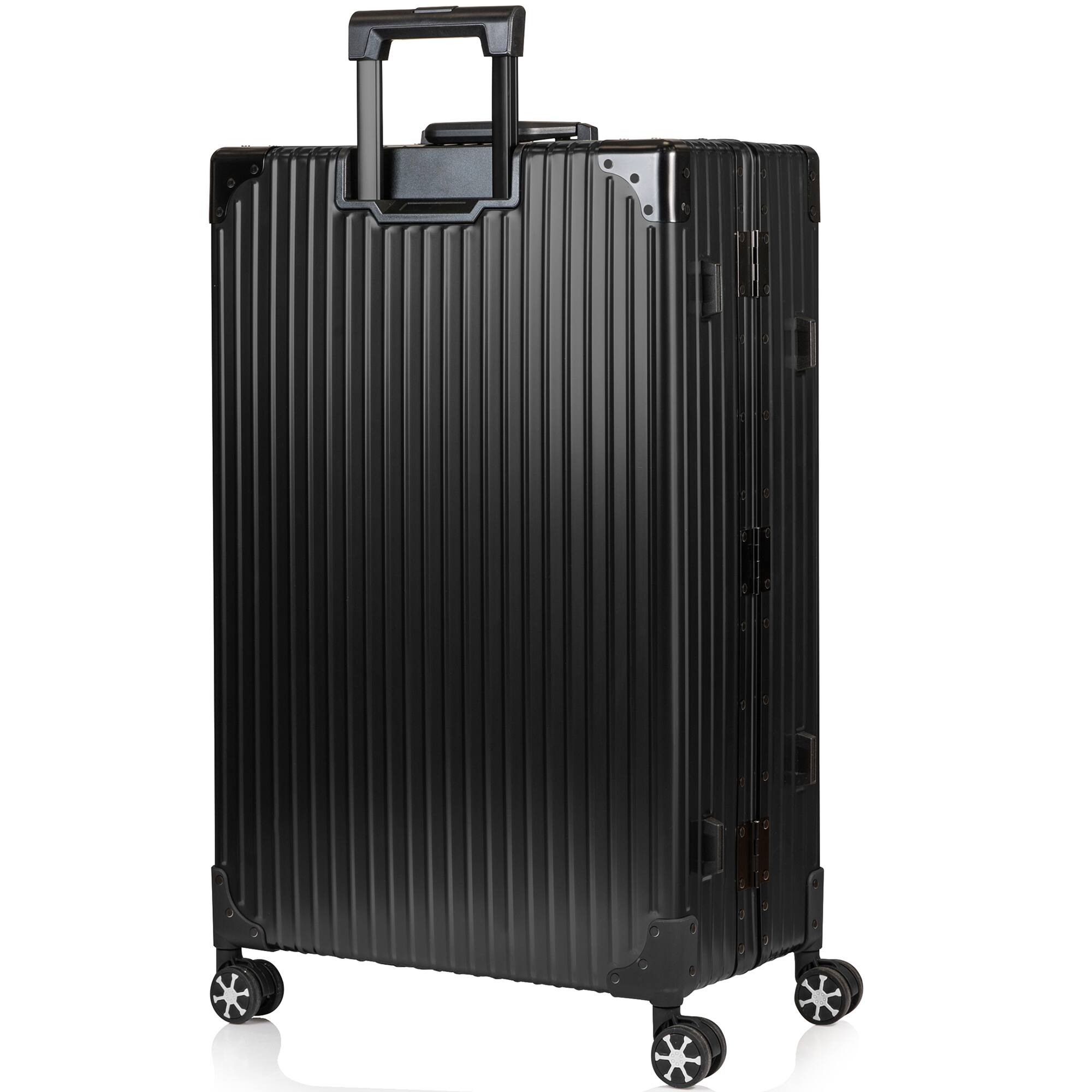 Back. Champs - Elite Aluminum Collection Large Luggage Case - Black.
