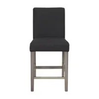 CorLiving - Laura Fabric Counter Height Barstool - Dark Grey - Front_Zoom