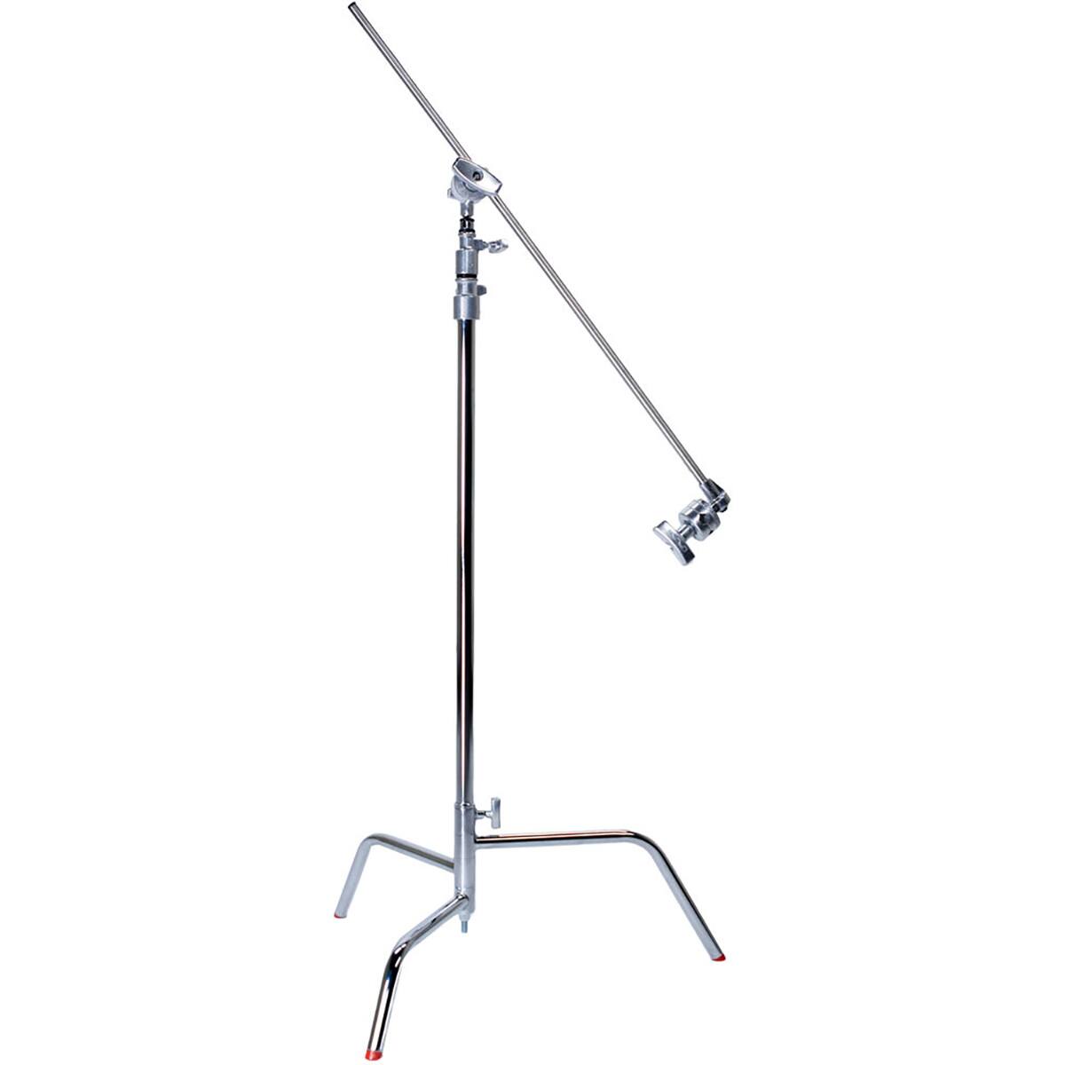 Front. Matthews - Matthews 40" C+ Stand with Turtle Base, Grip Head and Arm, Maximum Height 10.5', Supports 22 lbs., Chrome.