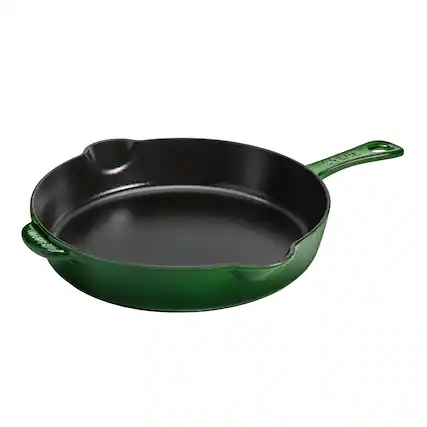 Front. Staub - Staub Cast Iron 11-inch Traditional Skillet - Basil - Basil.
