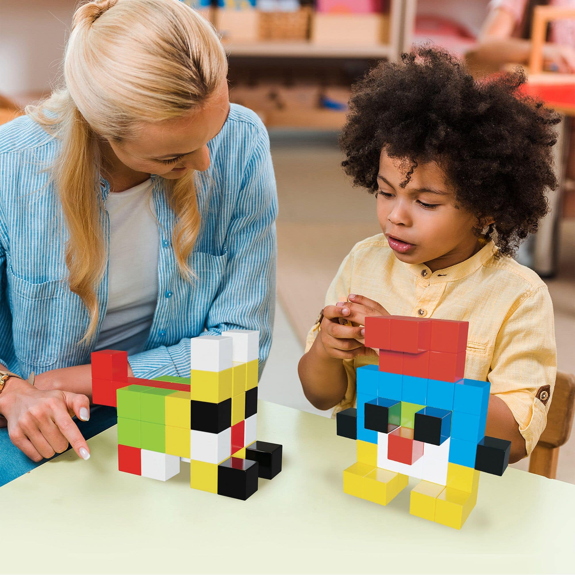 PicassoTiles - PICASSO-TILES 50 PC Magnetic Building Puzzle Cubes Set for Kids Ages 3+ - Multicolor