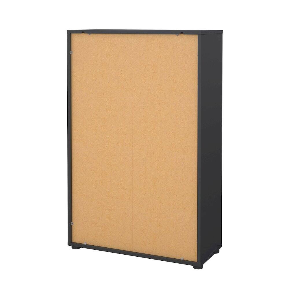 Alt View 1. Tvilum - Adjustable 3 Shelf Bookcase with 2 Doors, Open Storage Home Office Bookshelf - Gray.