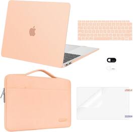 mosiso - 5-in-1 MacBook Air 13 Case and Sleeve Kit A2337/A2179/A1932 - Peach Fuzz