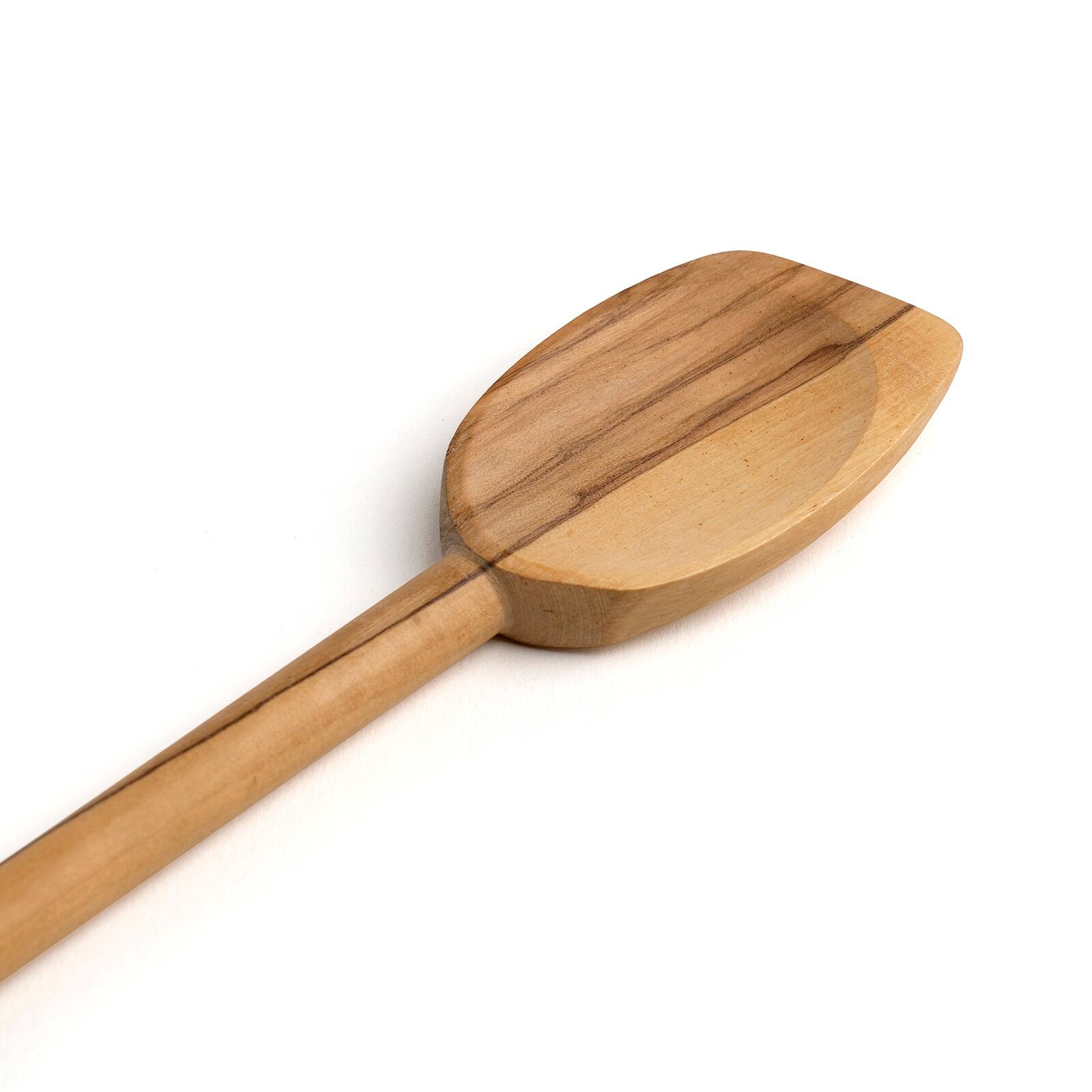 Alt View 1. Berard - Handcrafted Olive Wood 12 Inch Pointed Spoon - Brown.