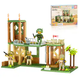 PicassoTiles - 186 PC Military Combat Force Theme, Magnetic Tiles and Brick Compatible for Kids 3+