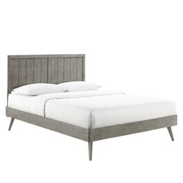 Modway - Alana Wood Queen Platform Bed With Splayed Legs - Gray