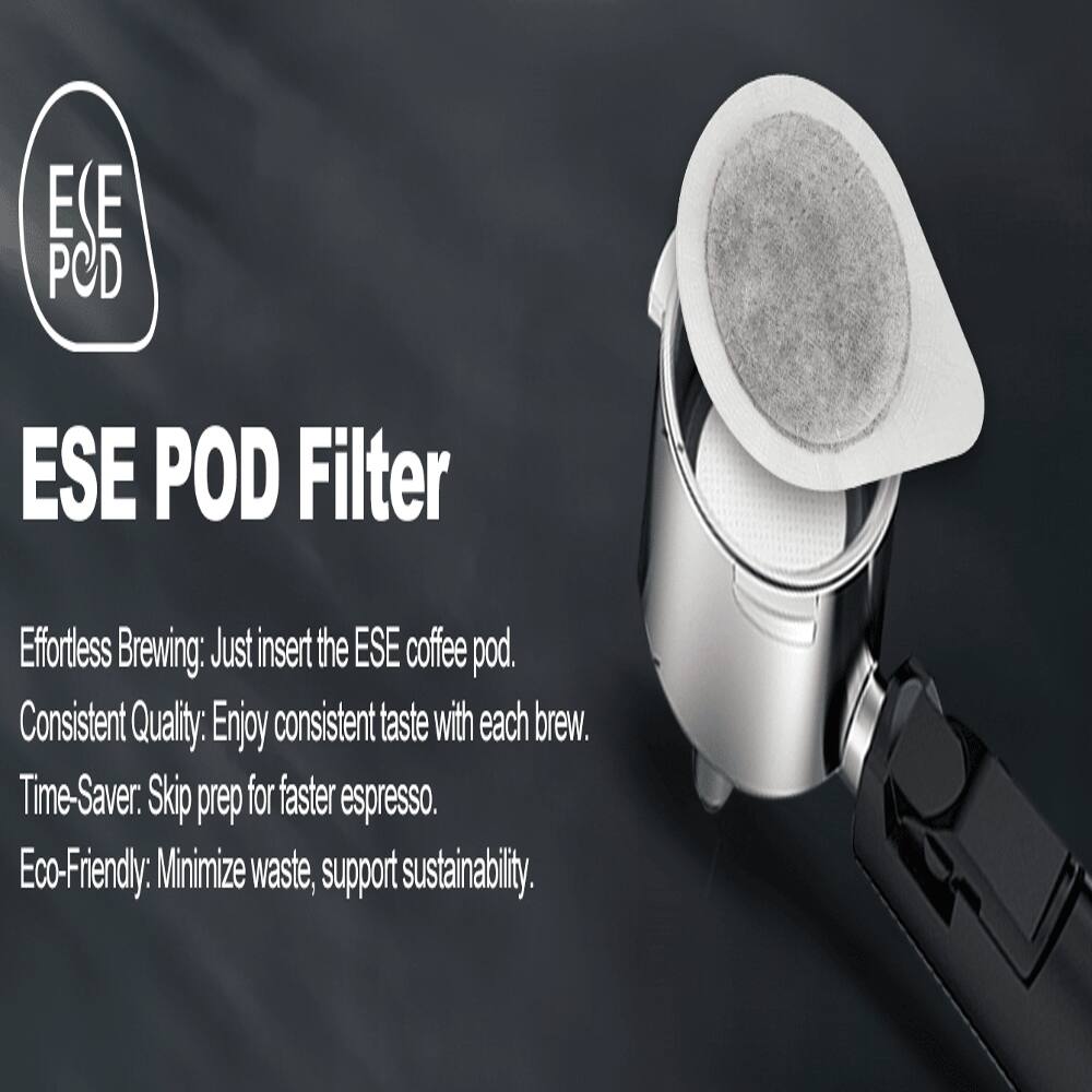 ESE POD Filter

Effortless Brewing: Just insert the ESE coffee pod.
Consistent Quality: Enjoy consistent taste with each brew.
Time-Saver: Skip prep for faster espresso.
Eco-Friendly: Minimize waste, support sustainability.