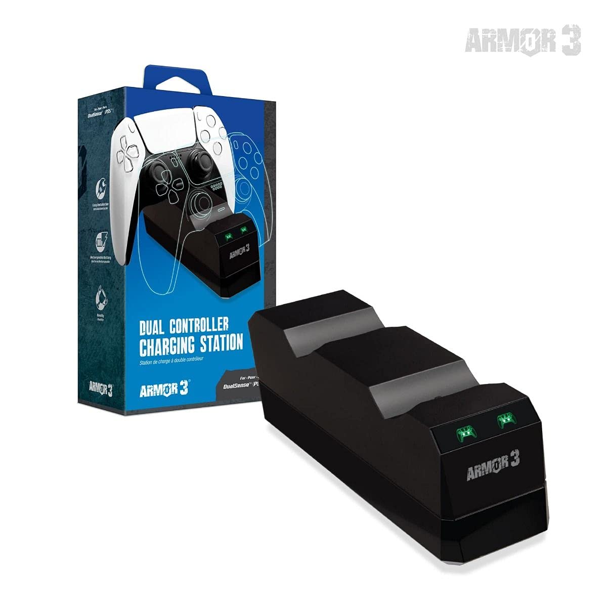 ARMOR 3 - DUAL CONTROLLER CHARGING STATION

ARMOR 3 - DualSense® PS5