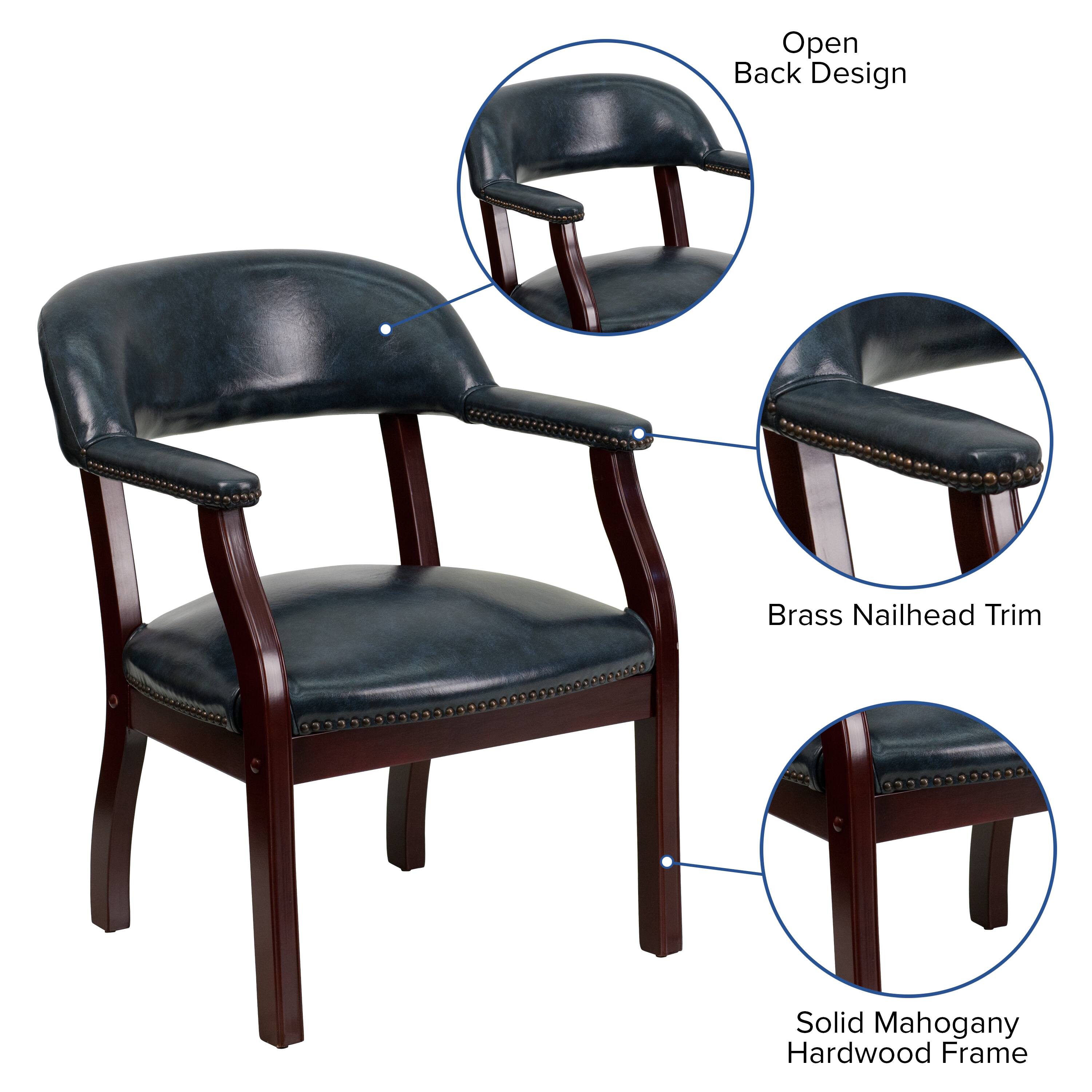 Open Back Design  
Brass Nailhead Trim  
Solid Mahogany Hardwood Frame