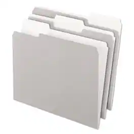 Tops Business Forms - Interior File Folders, 1/3-Cut Tabs: Assorted, Letter Size, Gray, 100/Box